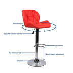 Modern Faux Leather Adjustable Swivel Bar Stool