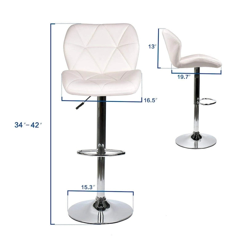 Modern Faux Leather Adjustable Swivel Bar Stool