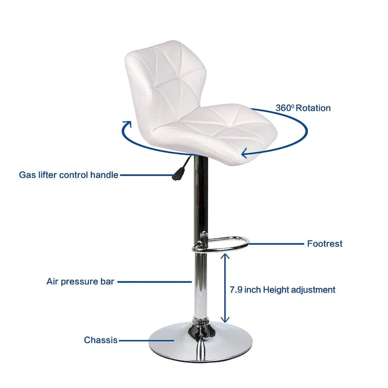 Modern Faux Leather Adjustable Swivel Bar Stool