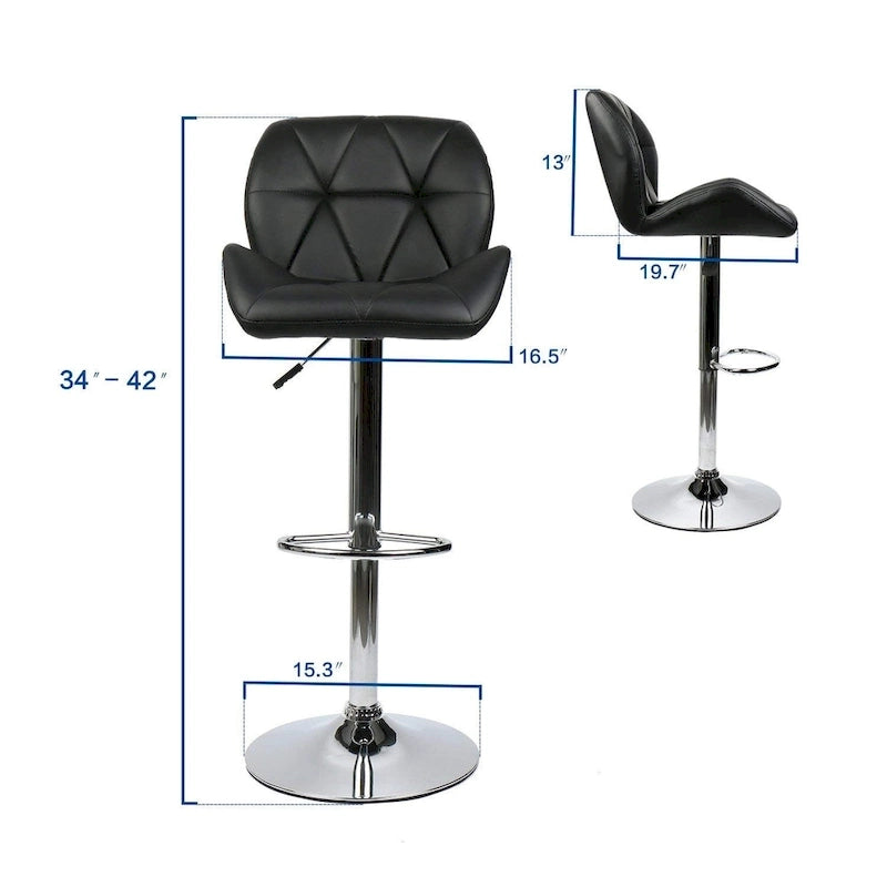 Modern Faux Leather Adjustable Swivel Bar Stool