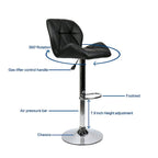 Modern Faux Leather Adjustable Swivel Bar Stool