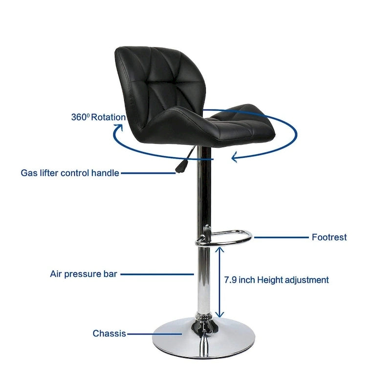 Modern Faux Leather Adjustable Swivel Bar Stool