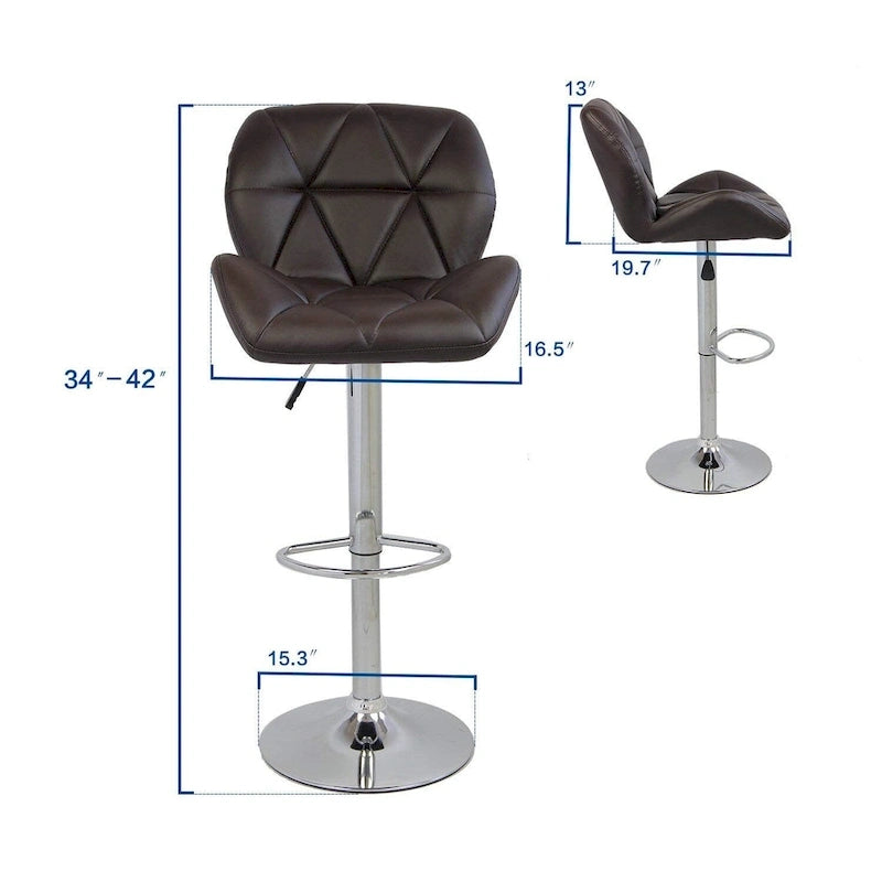Modern Faux Leather Adjustable Swivel Bar Stool