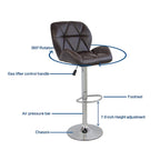Modern Faux Leather Adjustable Swivel Bar Stool