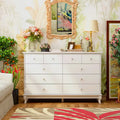 55-Inch Wide White Lacquer 10-Drawer Storage Dresser
