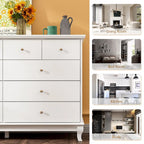 55-Inch Wide White Lacquer 10-Drawer Storage Dresser
