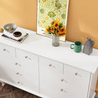 55-Inch Wide White Lacquer 10-Drawer Storage Dresser
