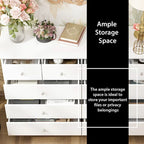 55-Inch Wide White Lacquer 10-Drawer Storage Dresser