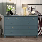 55-Inch Wide White Lacquer 10-Drawer Storage Dresser
