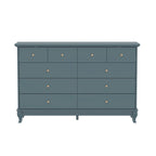55-Inch Wide White Lacquer 10-Drawer Storage Dresser