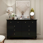 55-Inch Wide White Lacquer 10-Drawer Storage Dresser