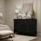 55-Inch Wide White Lacquer 10-Drawer Storage Dresser