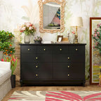 55-Inch Wide White Lacquer 10-Drawer Storage Dresser