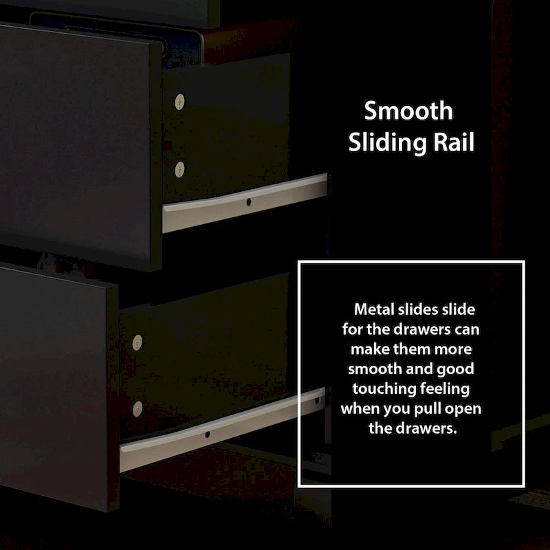 55-Inch Wide White Lacquer 10-Drawer Storage Dresser