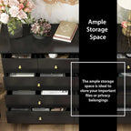 55-Inch Wide White Lacquer 10-Drawer Storage Dresser