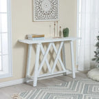 Farmhouse White Console Entry Table, 32.5H x 47.9W x 15D
