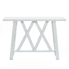 Farmhouse White Console Entry Table, 32.5H x 47.9W x 15D