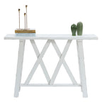 Farmhouse White Console Entry Table, 32.5H x 47.9W x 15D