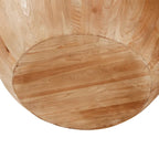 Vintage Barrel-Shaped Wood Coffee Table with Hidden Storage