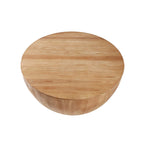 Vintage Barrel-Shaped Wood Coffee Table with Hidden Storage