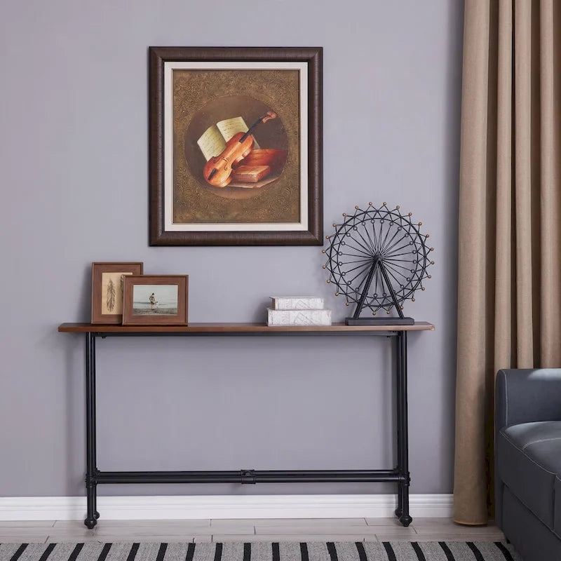 Black and Espresso Console Table