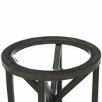 Sleek Tempered Glass Coffee Table with Solid Wood Base