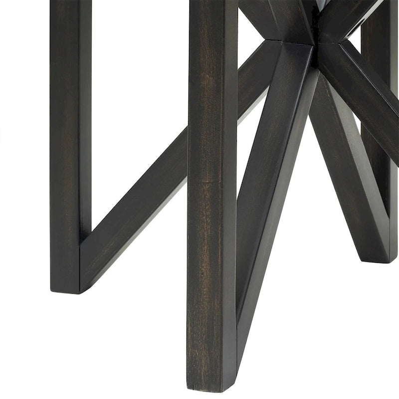 Sleek Tempered Glass Coffee Table with Solid Wood Base