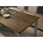 Antique Gray and Dark Oak Finished Wood Dining Table