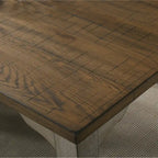Antique Gray and Dark Oak Finished Wood Dining Table