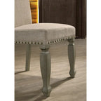 Antique Gray and Dark Oak Finished Wood Dining Table