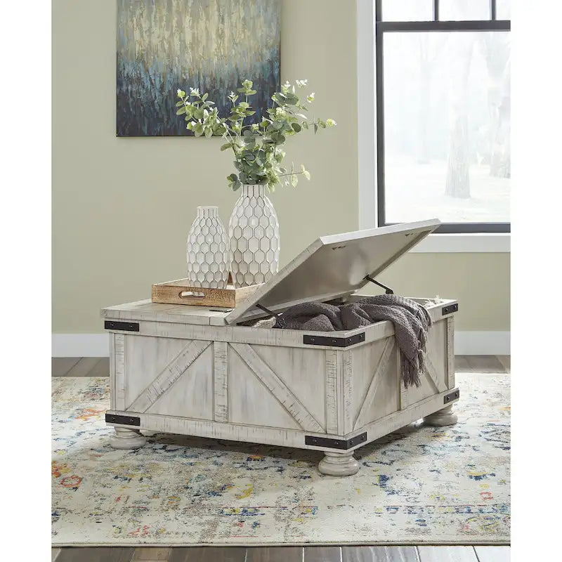 Square Cocktail Table with Storage, 36W x 36D x 18H