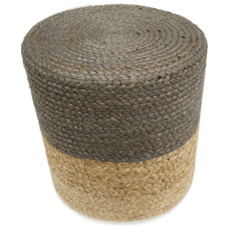 Handcrafted Round Jute Pouf Ottoman