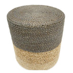 Handcrafted Round Jute Pouf Ottoman