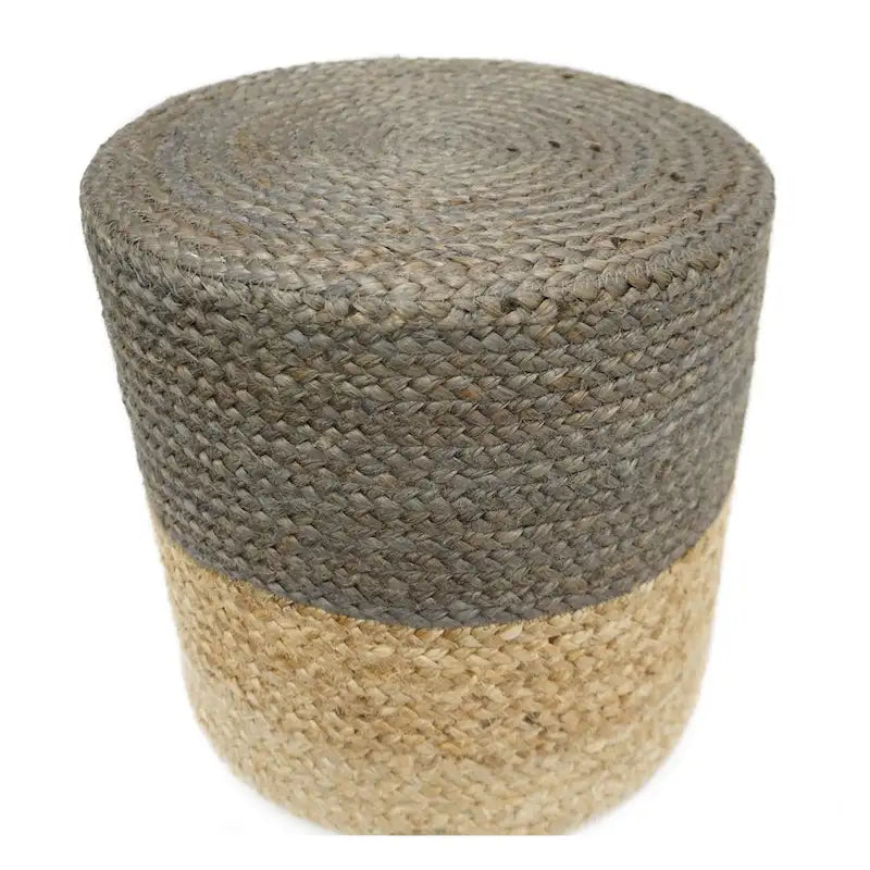 Handcrafted Round Jute Pouf Ottoman