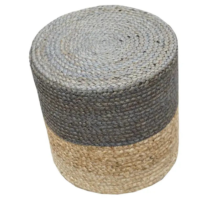 Handcrafted Round Jute Pouf Ottoman