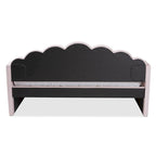 Light Pink Velvet Upholstered Queen Size Daybed with Trundle