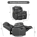 360° Swivel Rocking Recliner Chair with Padded Armrests