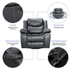 360° Swivel Rocking Recliner Chair with Padded Armrests