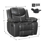 360° Swivel Rocking Recliner Chair with Padded Armrests
