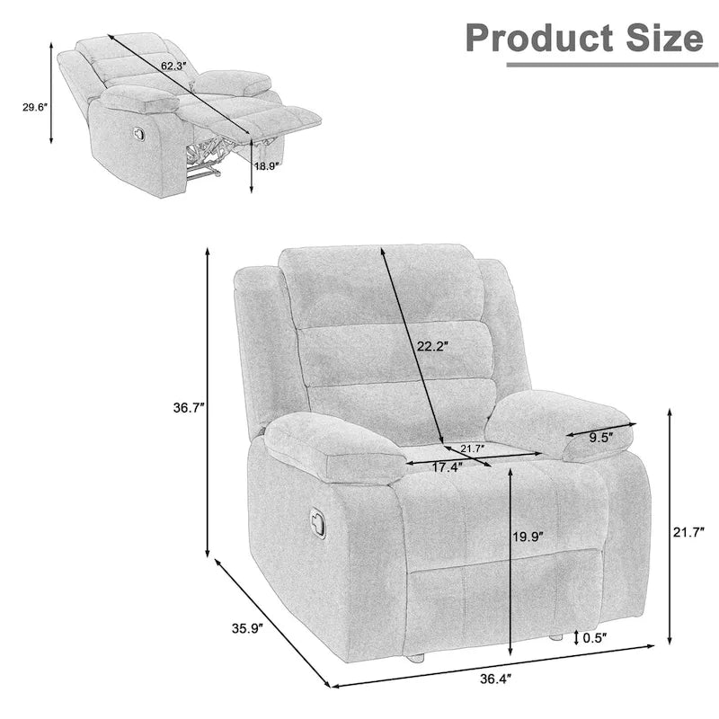Modern Adjustable Manual Recliner Lounger Chair