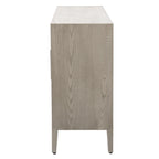 Wood Storage Cabinet with Three Tempered Glass Doors