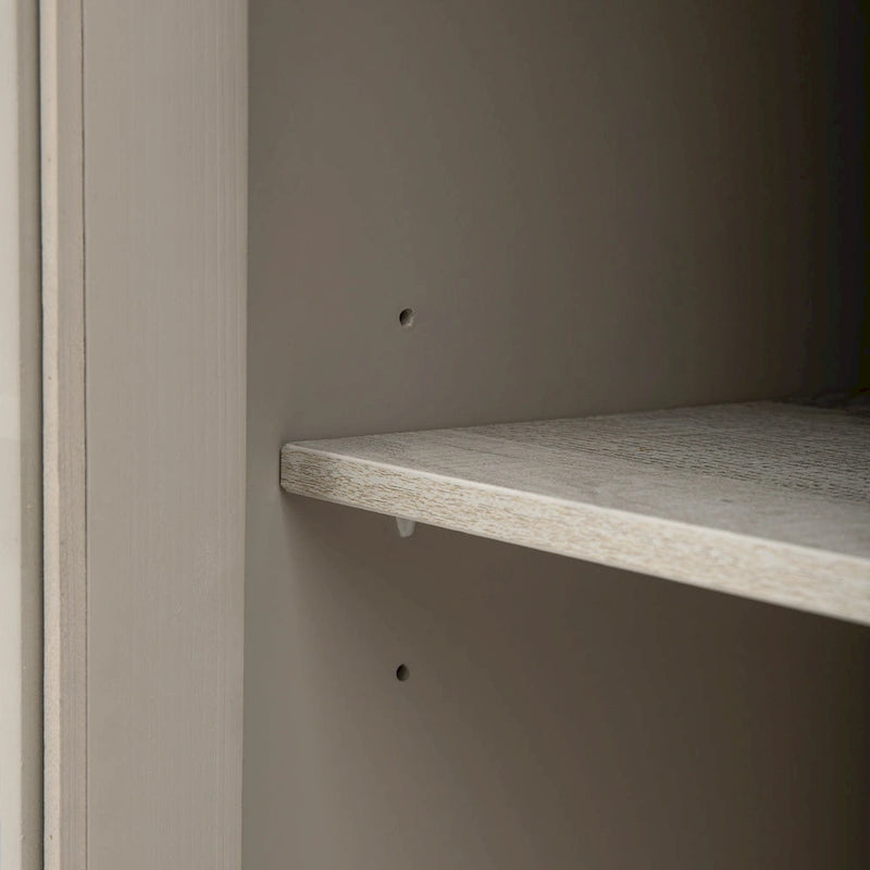 Wood Storage Cabinet with Three Tempered Glass Doors