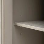 Wood Storage Cabinet with Three Tempered Glass Doors