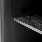 Wood Storage Cabinet with Three Tempered Glass Doors