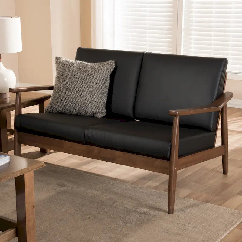 Mid-Century Modern Upholstered Loveseat