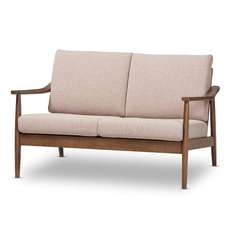 Mid-Century Modern Upholstered Loveseat