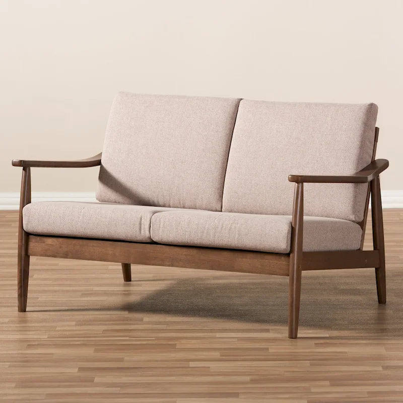 Mid-Century Modern Upholstered Loveseat