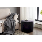  Belia Boucle Fabric Round Ottoman Coffee Table