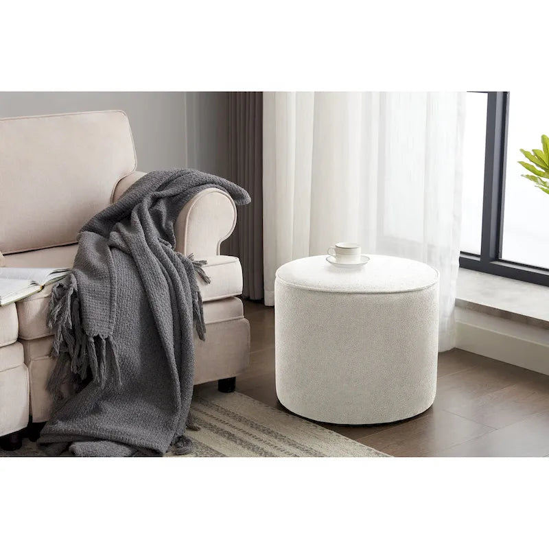 Fabric Round Ottoman Coffee Table