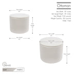 Fabric Round Ottoman Coffee Table